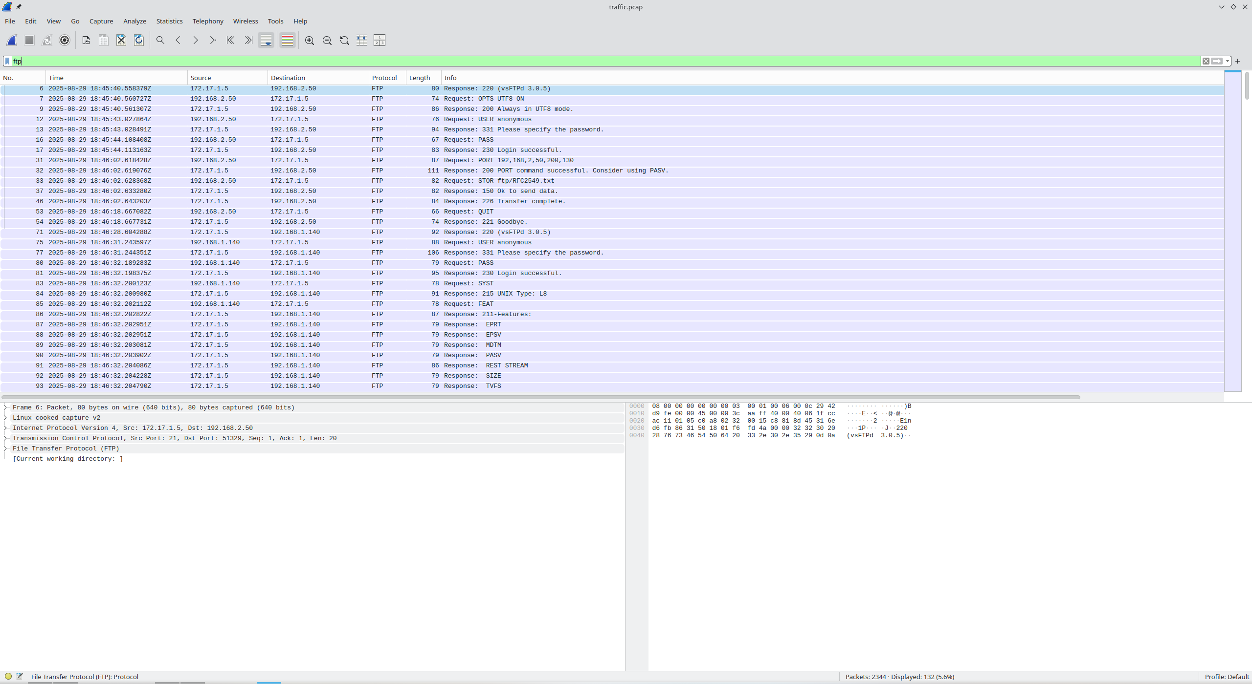 Wireshark Filtering by FTP Traffic