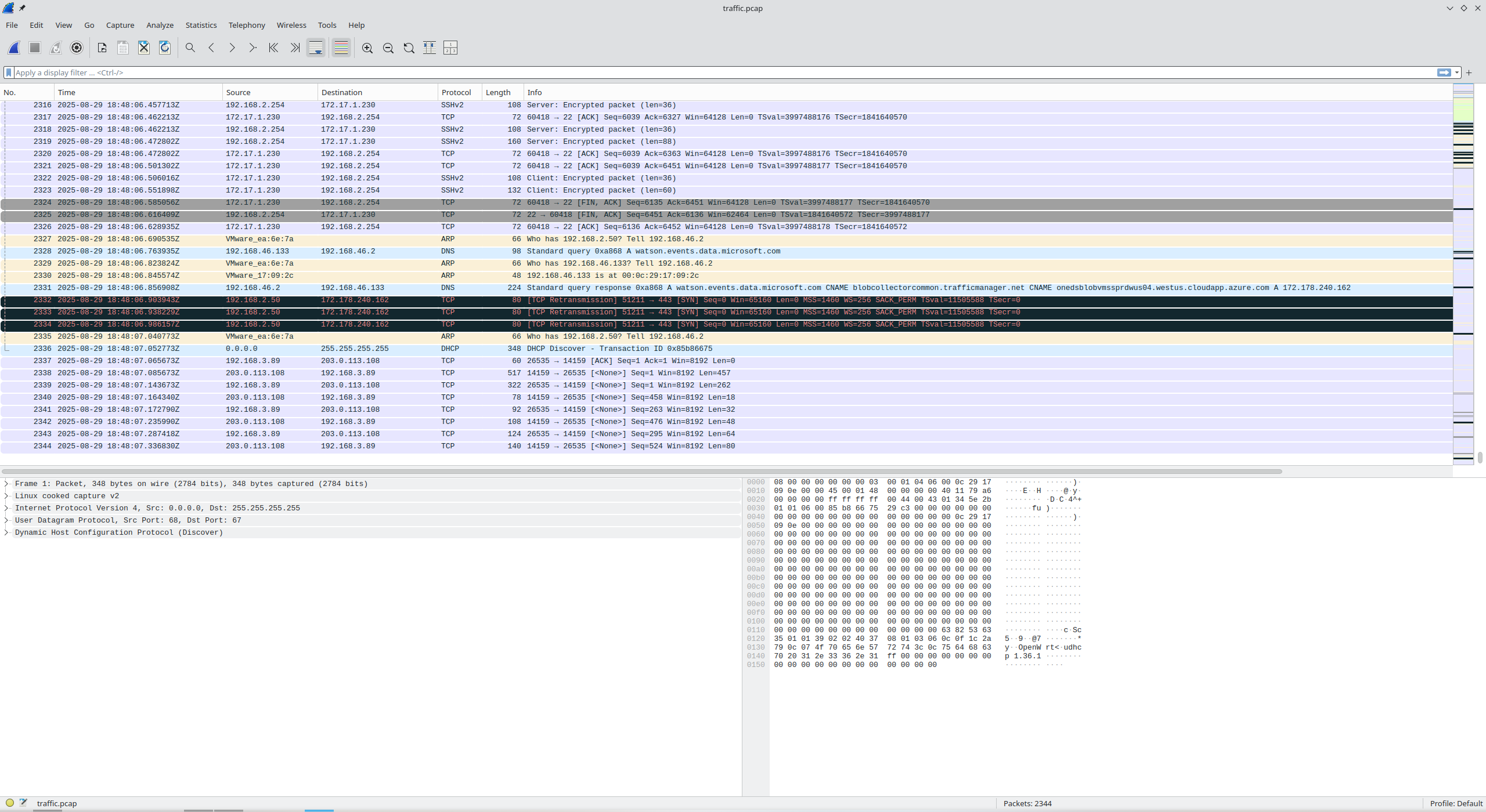 Wireshark Initial View
